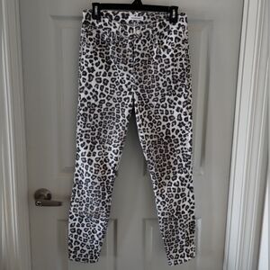Good American Good Waist Crop Leopard Print Jeans 6/28